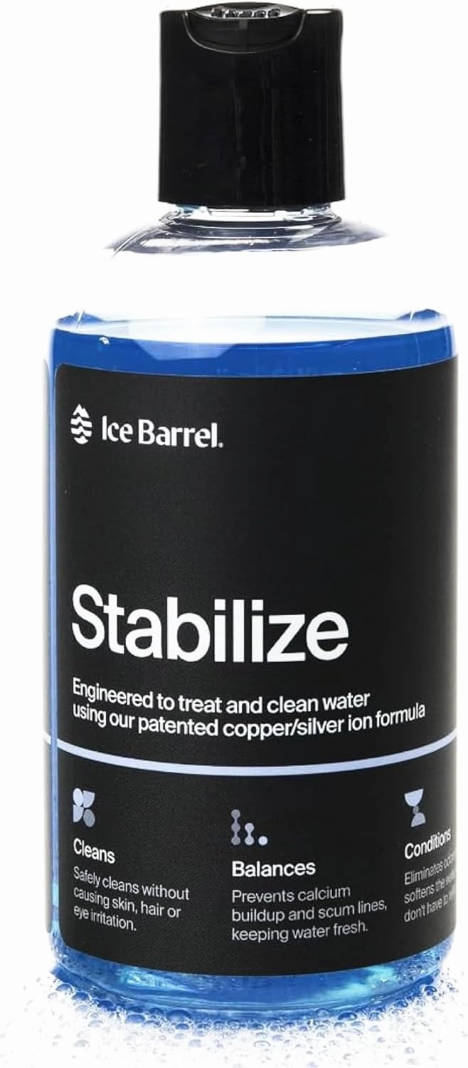 Ice Barrel Water Treatment for Ice Bath, Spa, Hot Tub, Cold Plunge Tub, and Small Swimming Pool (8 oz, Pack of 1) – Conditioner, Softener, and Water Stabilizer for Hot and Cold Water, No Chlorine