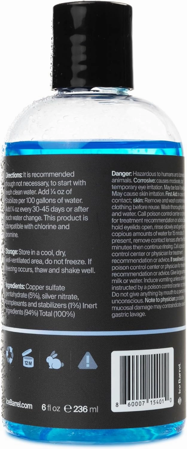 Ice Barrel Water Treatment for Ice Bath, Spa, Hot Tub, Cold Plunge Tub, and Small Swimming Pool (8 oz, Pack of 1) – Conditioner, Softener, and Water Stabilizer for Hot and Cold Water, No Chlorine