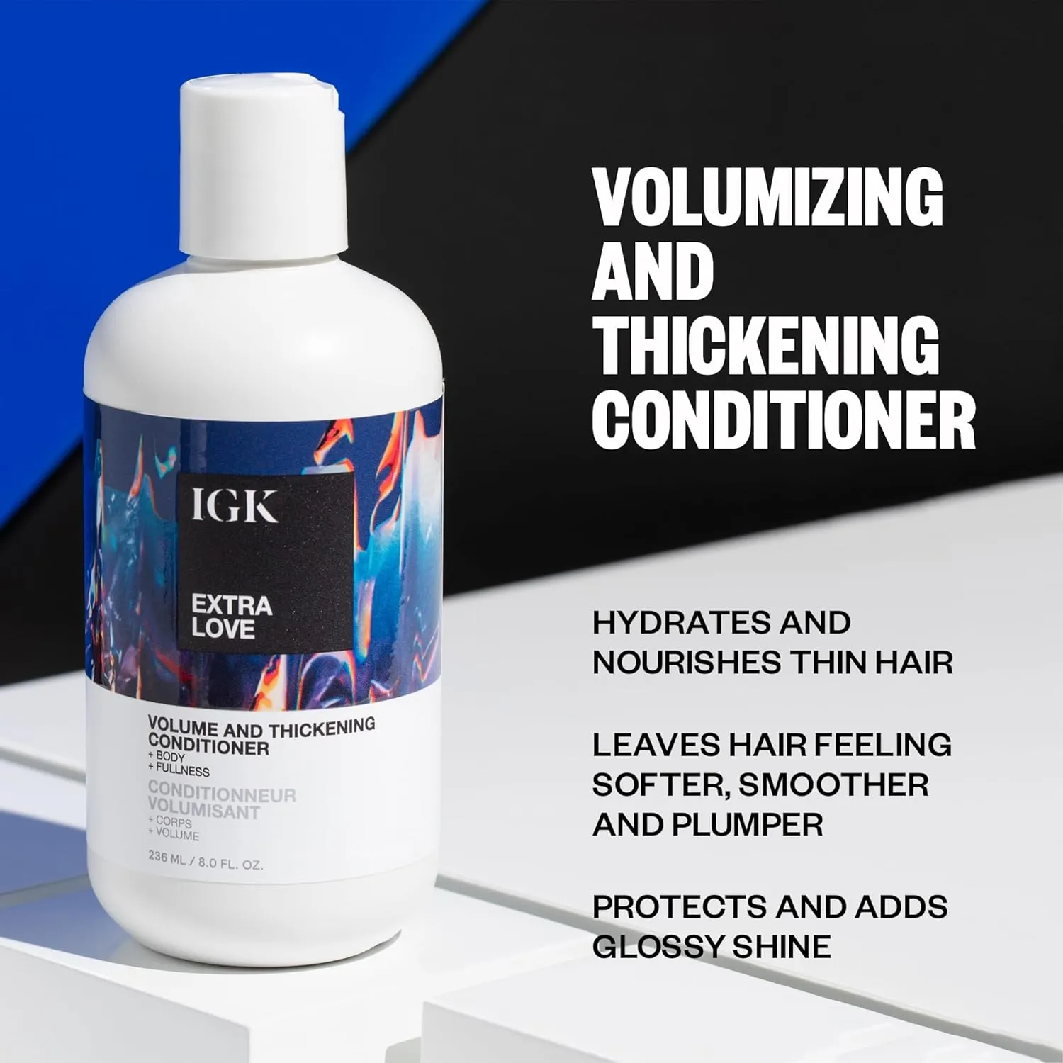 IGK EXTRA LOVE Volume & Thickening Conditioner | Lightweight   Supports Scalp   Balance Oil | Vegan   Cruelty Free |