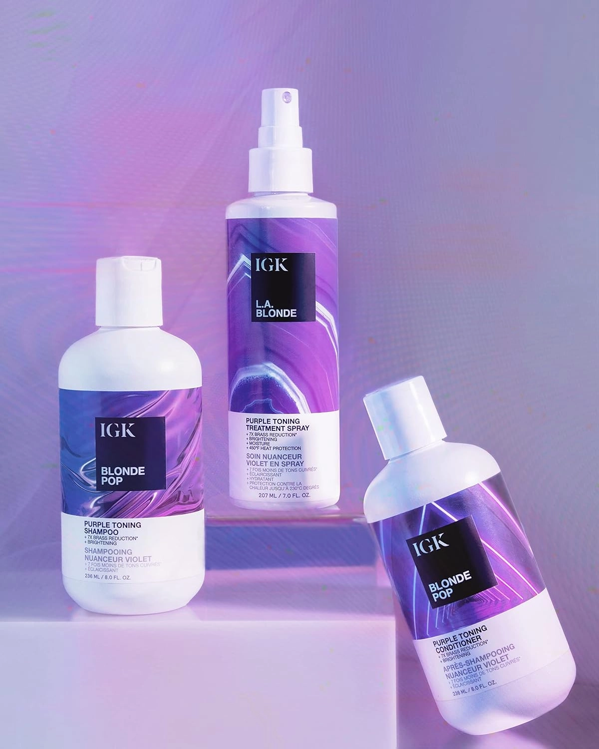 IGK BLONDE POP Purple Toning Conditioner | Brighten   Neutralize Brass | Vegan   Cruelty Free |