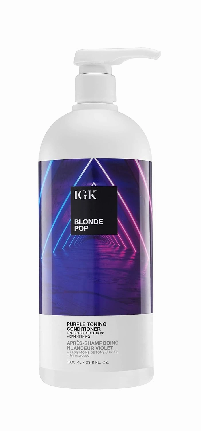 IGK BLONDE POP Purple Toning Conditioner | Brighten   Neutralize Brass | Vegan   Cruelty Free |