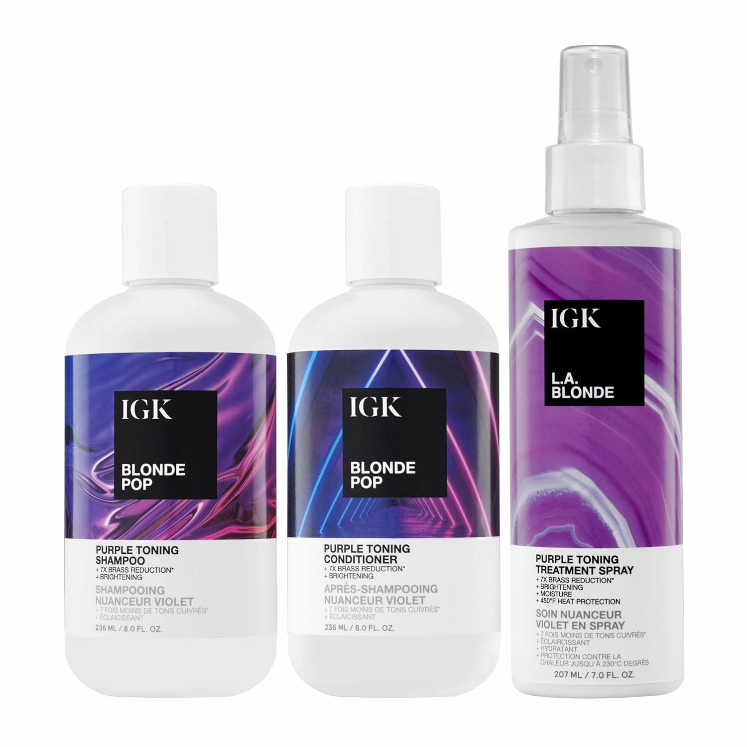 IGK BLONDE POP Purple Toning Conditioner | Brighten   Neutralize Brass | Vegan   Cruelty Free |