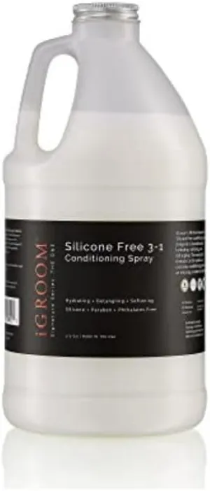iGroom Silicone Free 3-1 Dog Conditioning/Detangling Spray, Luxury Pet Beauty Care, Hydrating, Paraben and Phthalates Free, Made in USA, 64 oz
