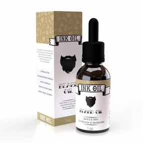 Ink Oil Beard Oil Premium Blend of Organic Oils | Natural Beard Oil for Men Growth | Natural Ingredients for Soothing Beard | Daily Use Moisturizing & Conditioning Oil for Men | Subtle Scent | 1 Oz