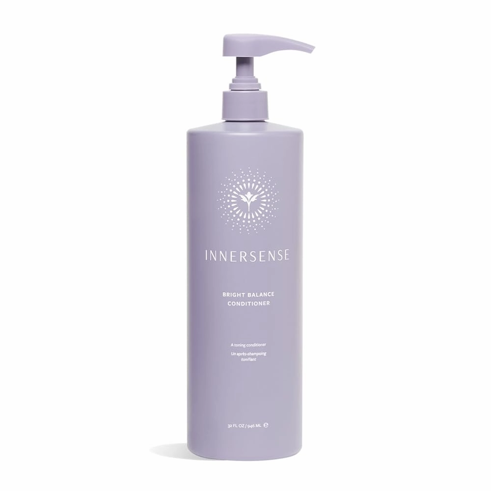 INNERSENSE Organic Beauty - Bright Balance Purple Toning Conditioner | Coconut   Pumpkin Seed Oil to Nourish   Moisturize Light   Gray Hair | Non-Toxic, Cruelty-Free | Paraben Free (32 fl oz | 946 ml)