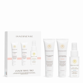 INNERSENSE Organic Beauty - Color Travel Hair Trio | Non-Toxic, Cruelty-Free, Clean Haircare (Awakening Hairbath, Radiance Conditioner, Sweet Spirit Leave-In Conditioner) PACKAGING MAY VARY