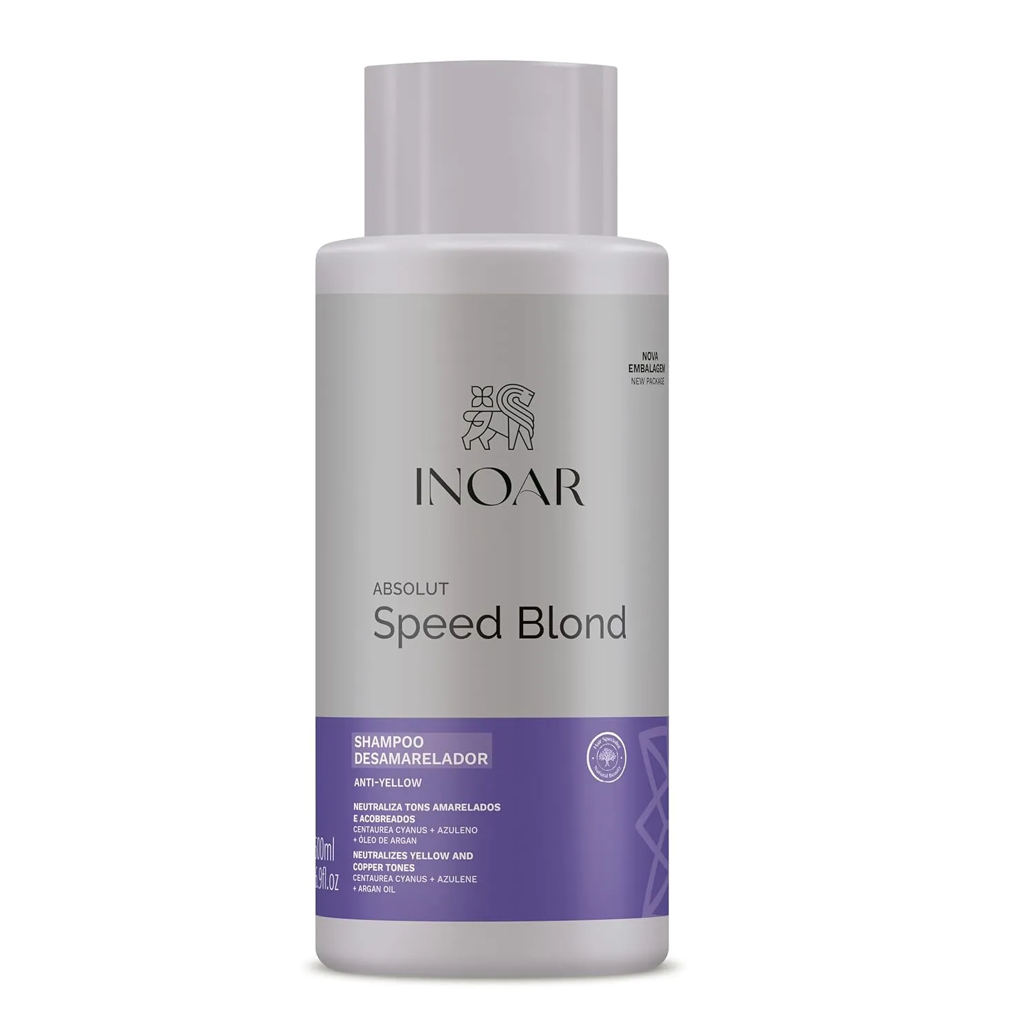INOAR Absolut Speed Blond Conditioner with Argan Oil for Blonde & Gray Hair, with Tone Neutralization & Hydration, 16.9 fl.oz