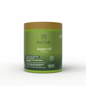 INOAR Argan Oil Combing Cream Creme de Pentear with Jojoba & Cocoa Butter for Deep Hydration & Smoothing, 17.6 Fl Oz
