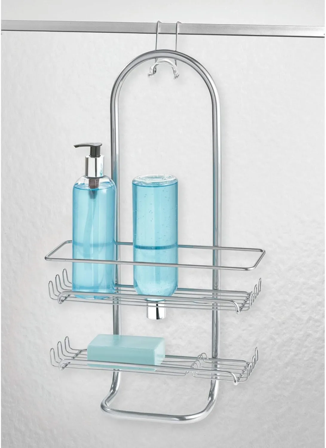 InterDesign Classico Jumbo Bathroom Caddy – Shower Storage Shelves for Shampoo, Conditioner and Soap, Silver