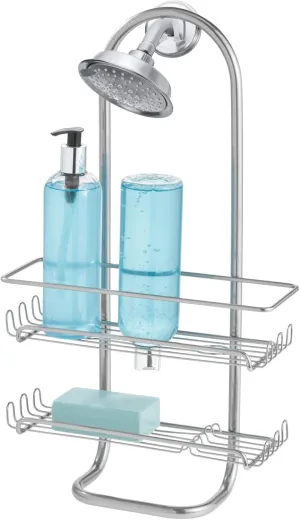 InterDesign Classico Jumbo Bathroom Caddy – Shower Storage Shelves for Shampoo, Conditioner and Soap, Silver