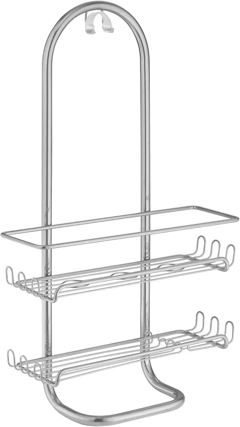 InterDesign Classico Jumbo Bathroom Caddy – Shower Storage Shelves for Shampoo, Conditioner and Soap, Silver