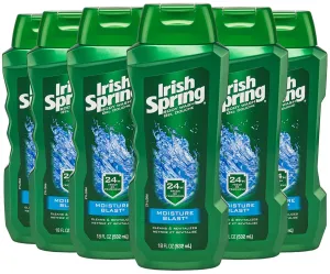 Irish Spring Moisture Blast Moisturizing Body Wash - 18 Fluid Ounce (Pack of 6)