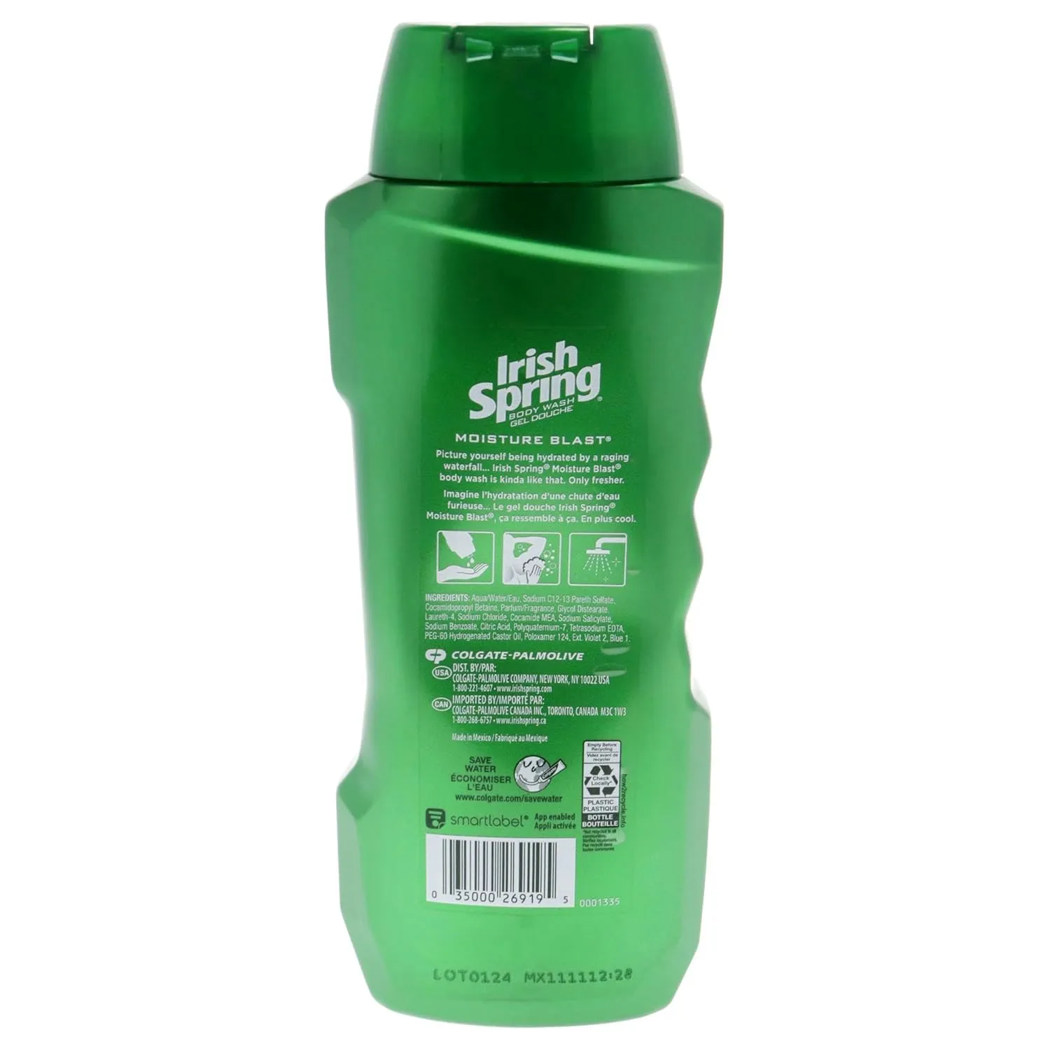 Irish Spring Moisture Blast Moisturizing Body Wash - 18 Fluid Ounce (Pack of 6)