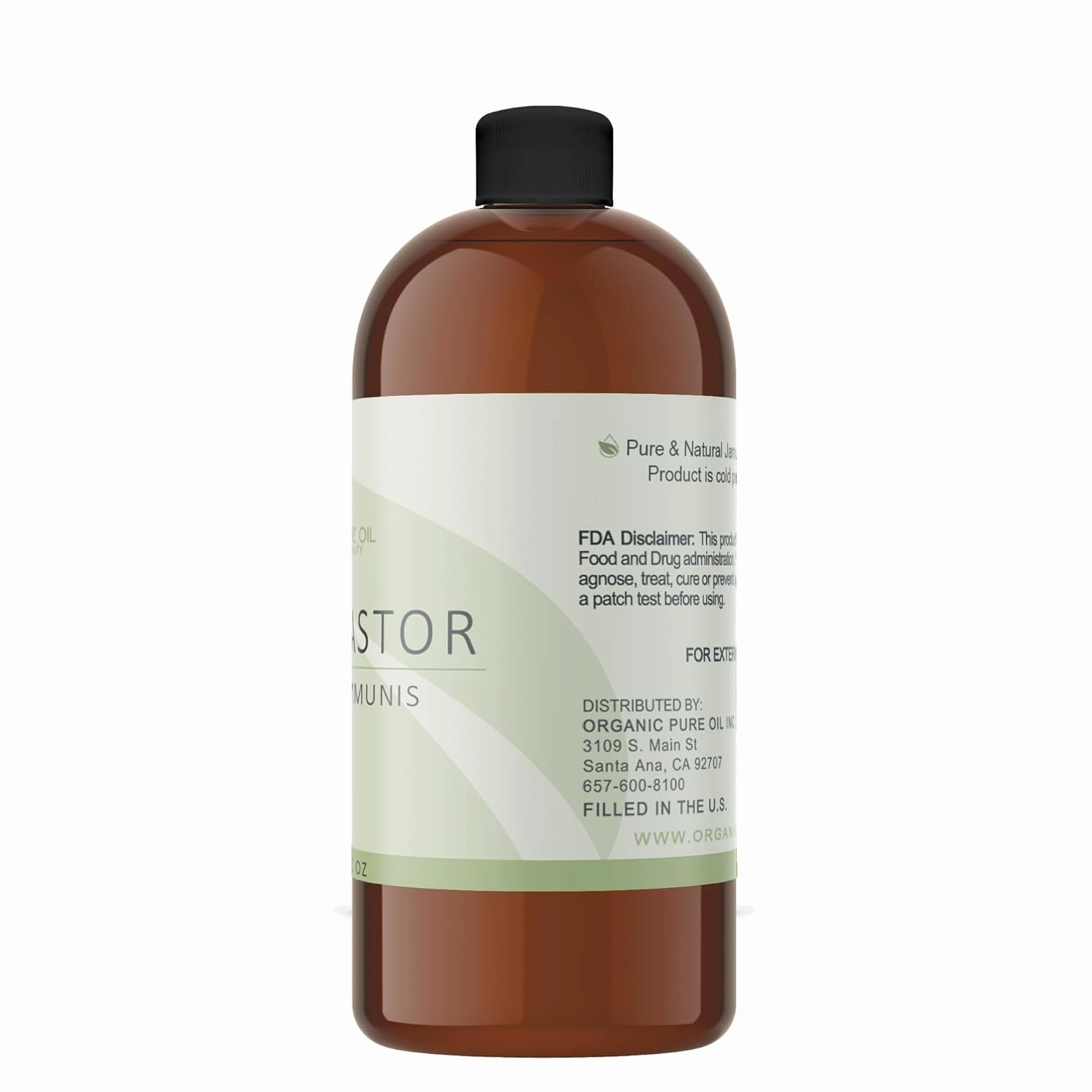 Jamaican Black Castor Oil - 32 OZ Pure, Cold Pressed, Filtered Hexane & Chemical Free, PBA-Free Plastic Caster - Hair Growth, Body, Skin - Brows, Lashes