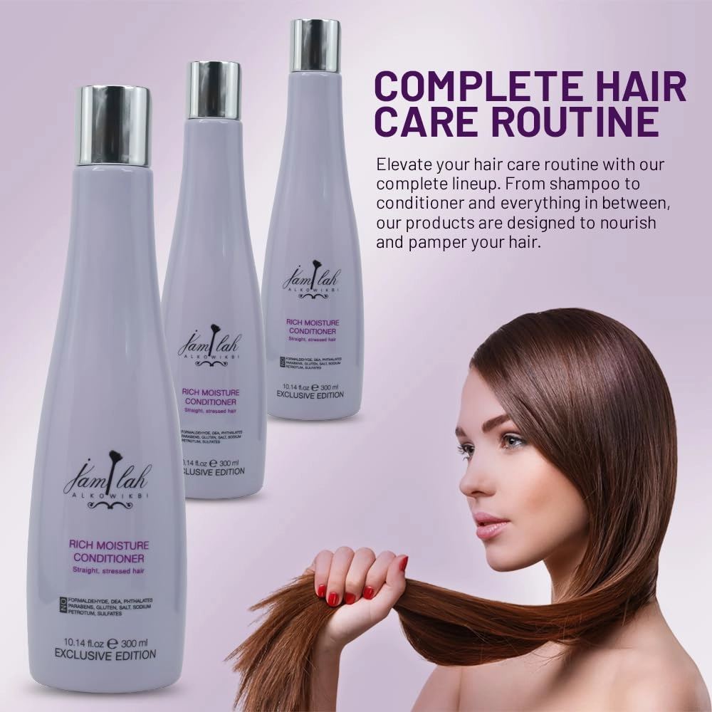 jamlah ALKOWIKBI Rich Moisture Conditioner - Intensive Hydration for Silky Smooth Hair - 10.14 OZ