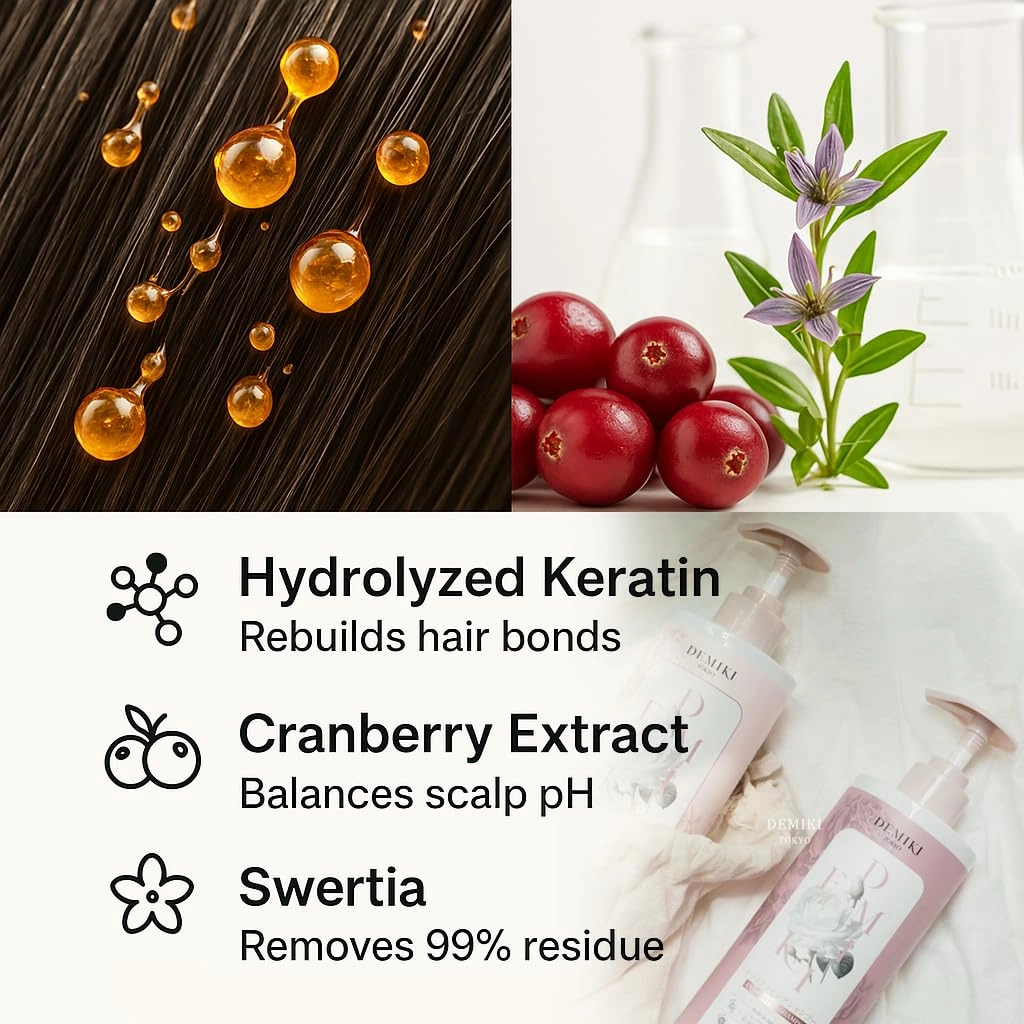 Japanese Shampoo-Perfumed Shampoo for Women with Herbal Essences, Deep Nourishing & Strengthen for Thining Hair, Long Lasting Organic Rose Scent, Gifts for Her, Sulfate-Free, 16 Fl Oz