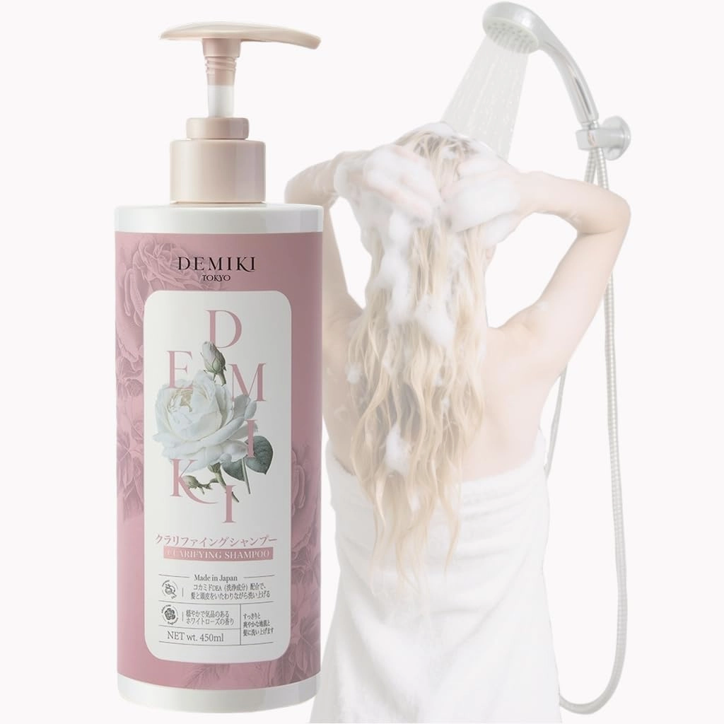 Japanese Shampoo-Perfumed Shampoo for Women with Herbal Essences, Deep Nourishing & Strengthen for Thining Hair, Long Lasting Organic Rose Scent, Gifts for Her, Sulfate-Free, 16 Fl Oz