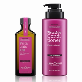 Jenoris Pistachio Hair Oil & Conditioner – For Dry, Frizzy, and Damaged Hair, Enriched with Pistachio Oil & Omega 3-6-9, Paraben & SLS Free, Salon-Quality Care, Hydration & Anti-Frizz Treatment