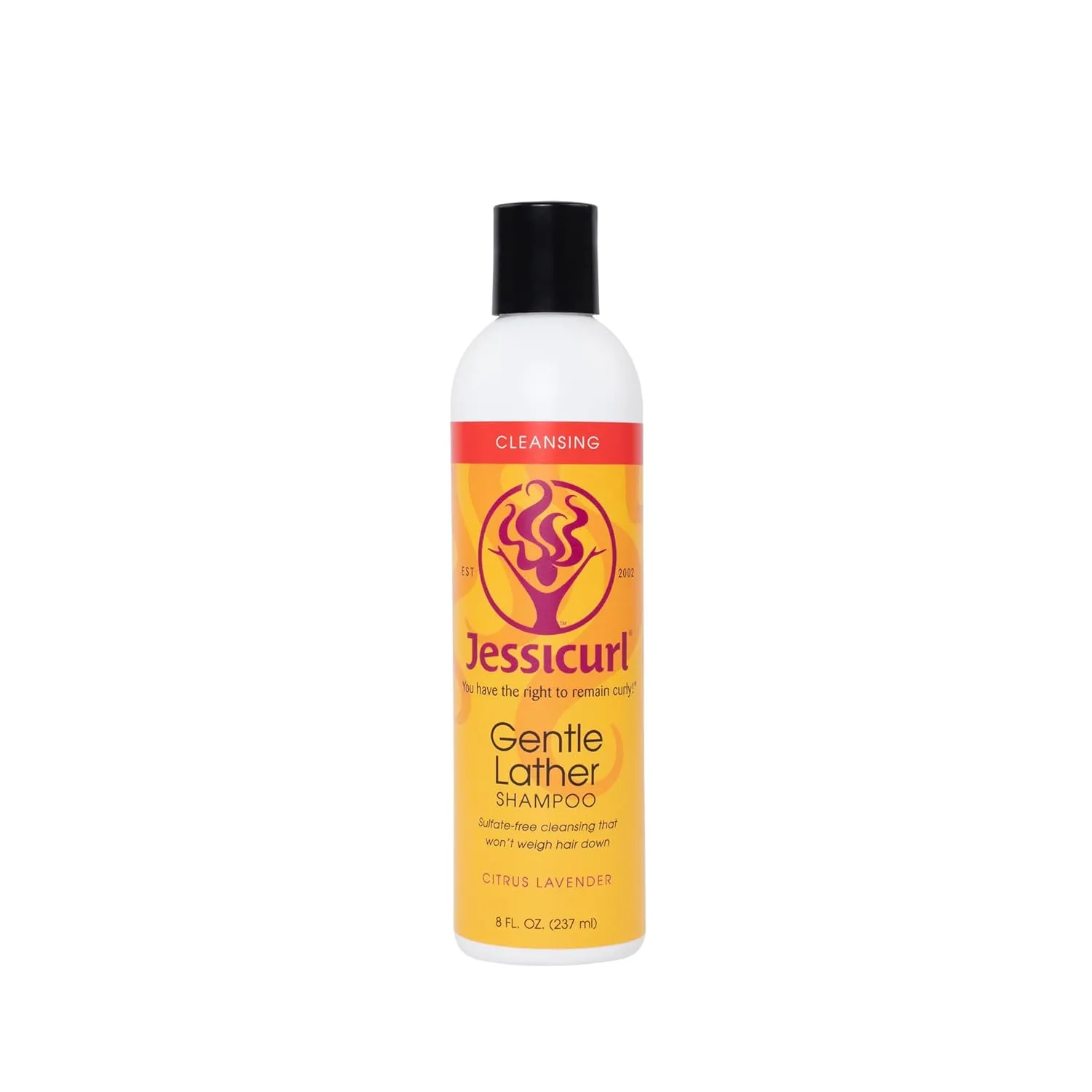 Jessicurl, Gentle Lather Shampoo, Citrus Lavender, 8 Fl oz. Cleansing Curly Hair Shampoo, Vegan, Sulfate Free Shampoo