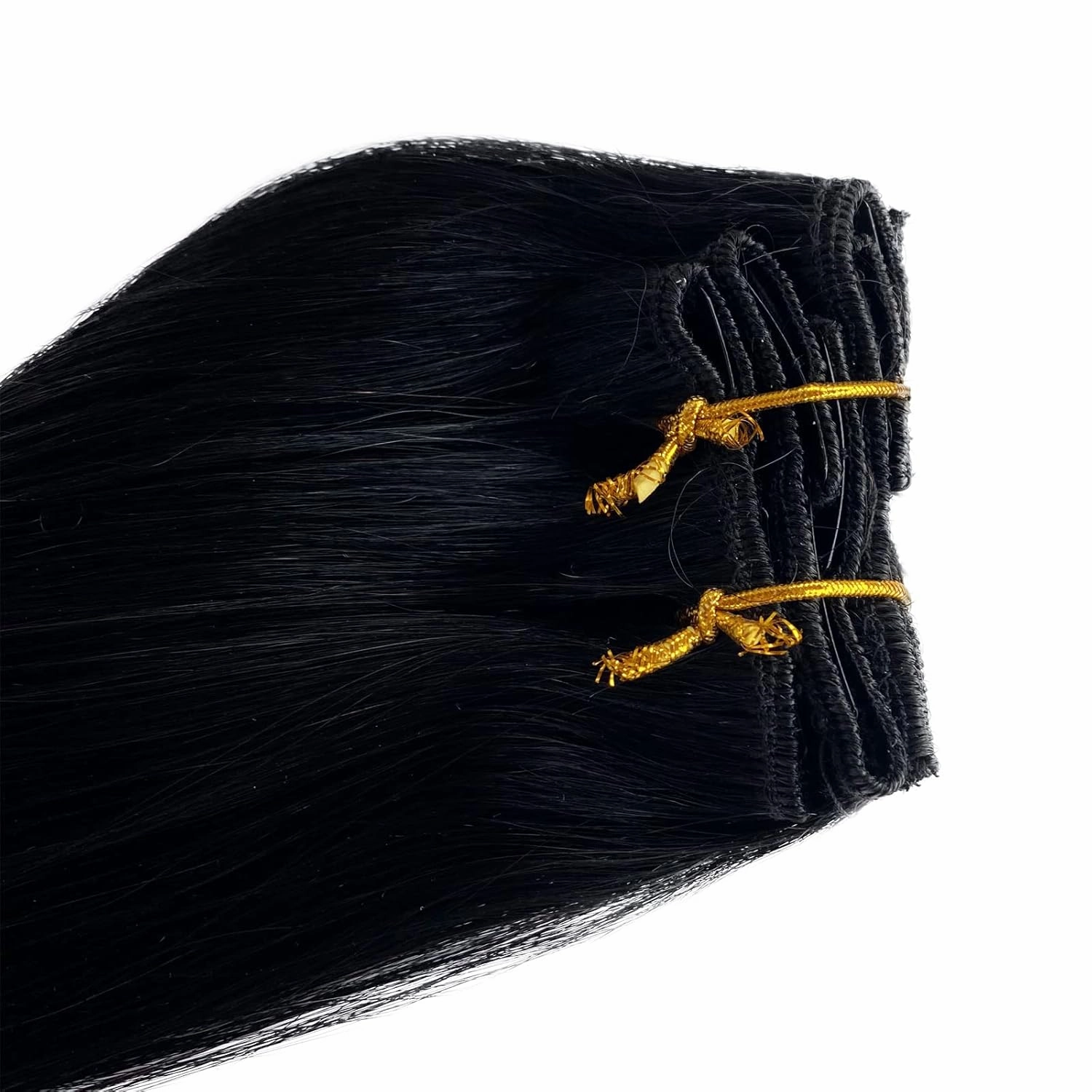 Jet Black Remy Hair Extensions - Clip in Human Hair 100% Real, 18 Inch 70g 5pcs Natural Soft Straight Double Weft Clip in Extensions #1