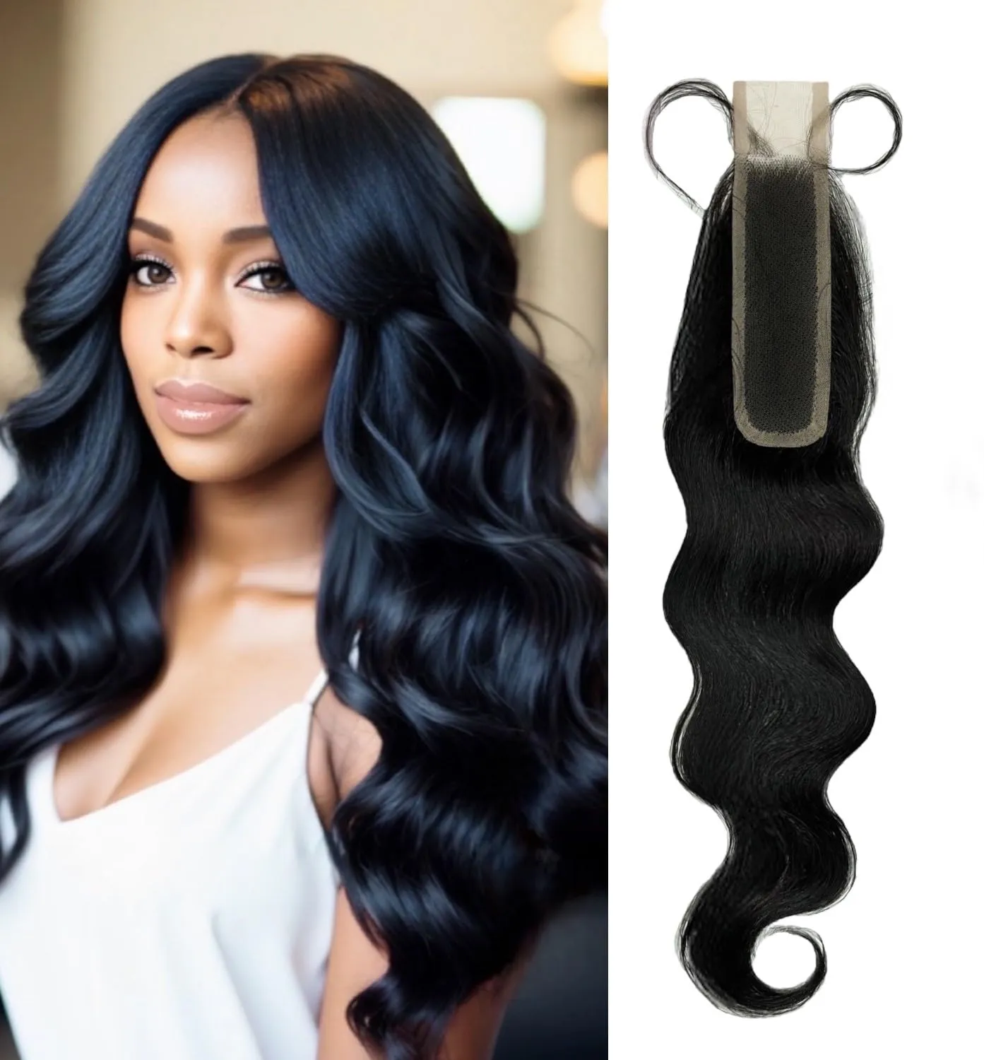 Joe Green 2x6” HD Transparent Closure with 100% Virgin Remy Human Hair Pre-Plucked Baby Hair Natural Color (2x6 Body Natural, 12 Inch (Pack of 1))