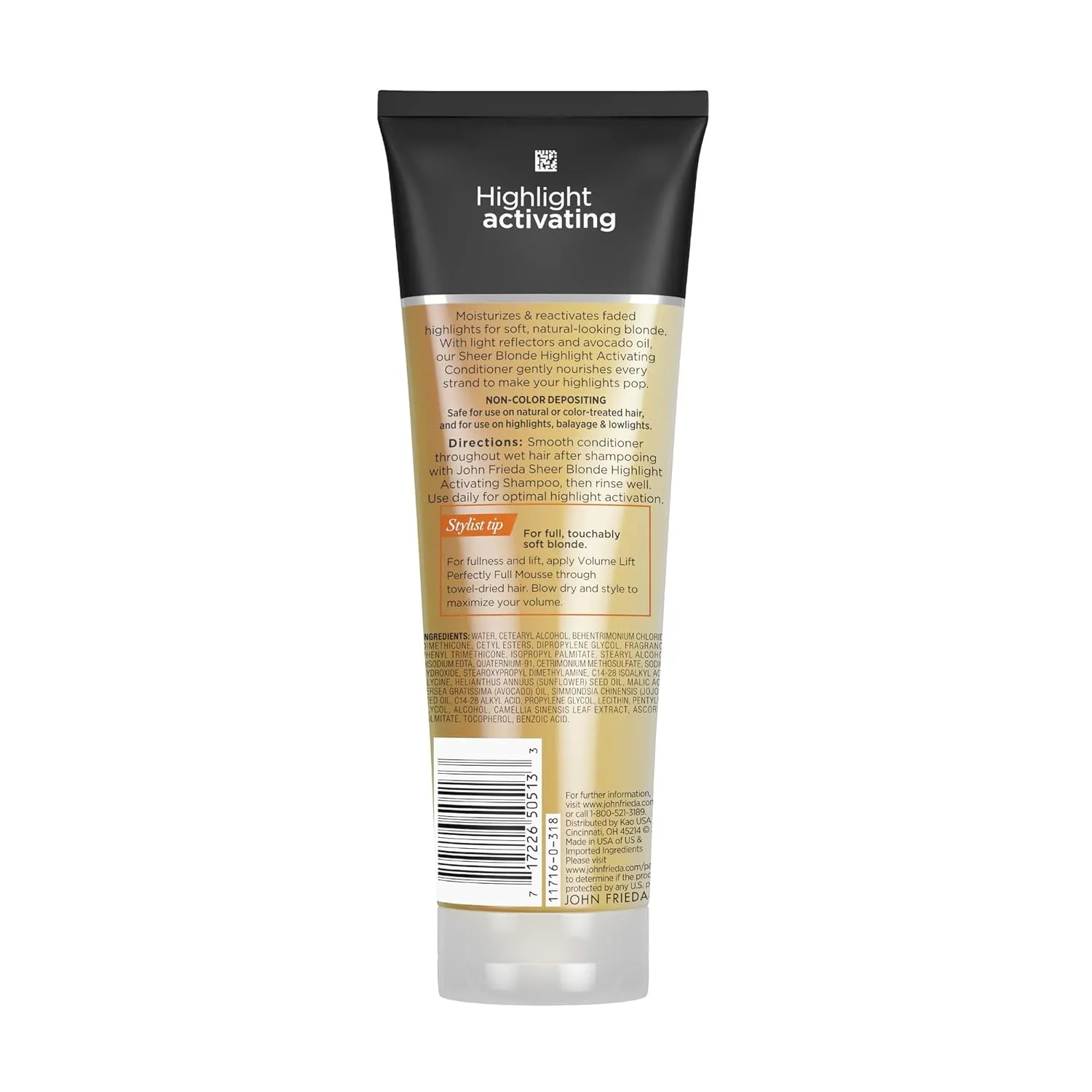 John Frieda Sheer Blonde Highlight Activating Conditioner, Brightening Conditioner for Blonde Hair, Maintains Moisture and Enhances Color with Avocado Oil, 8.45 Oz, Pack of 2