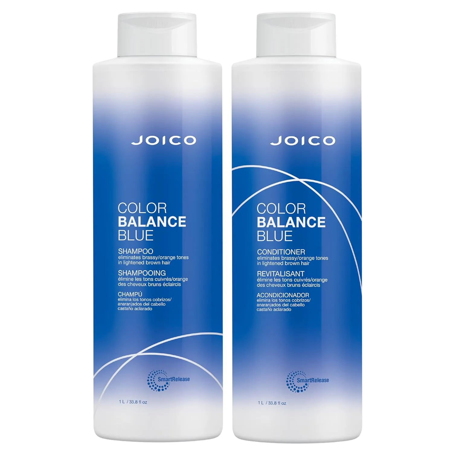 Joico Color Balance Blue Shampoo and Conditioner | For Lightened Brown Hair | Eliminate Brassy Orange Tones | Boost Color Vibrancy & Shine | Protect Against Harmful UV Radiation