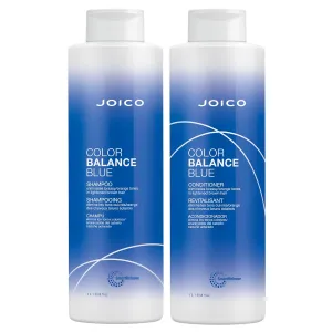 Joico Color Balance Blue Shampoo and Conditioner | For Lightened Brown Hair | Eliminate Brassy Orange Tones | Boost Color Vibrancy & Shine | Protect Against Harmful UV Radiation