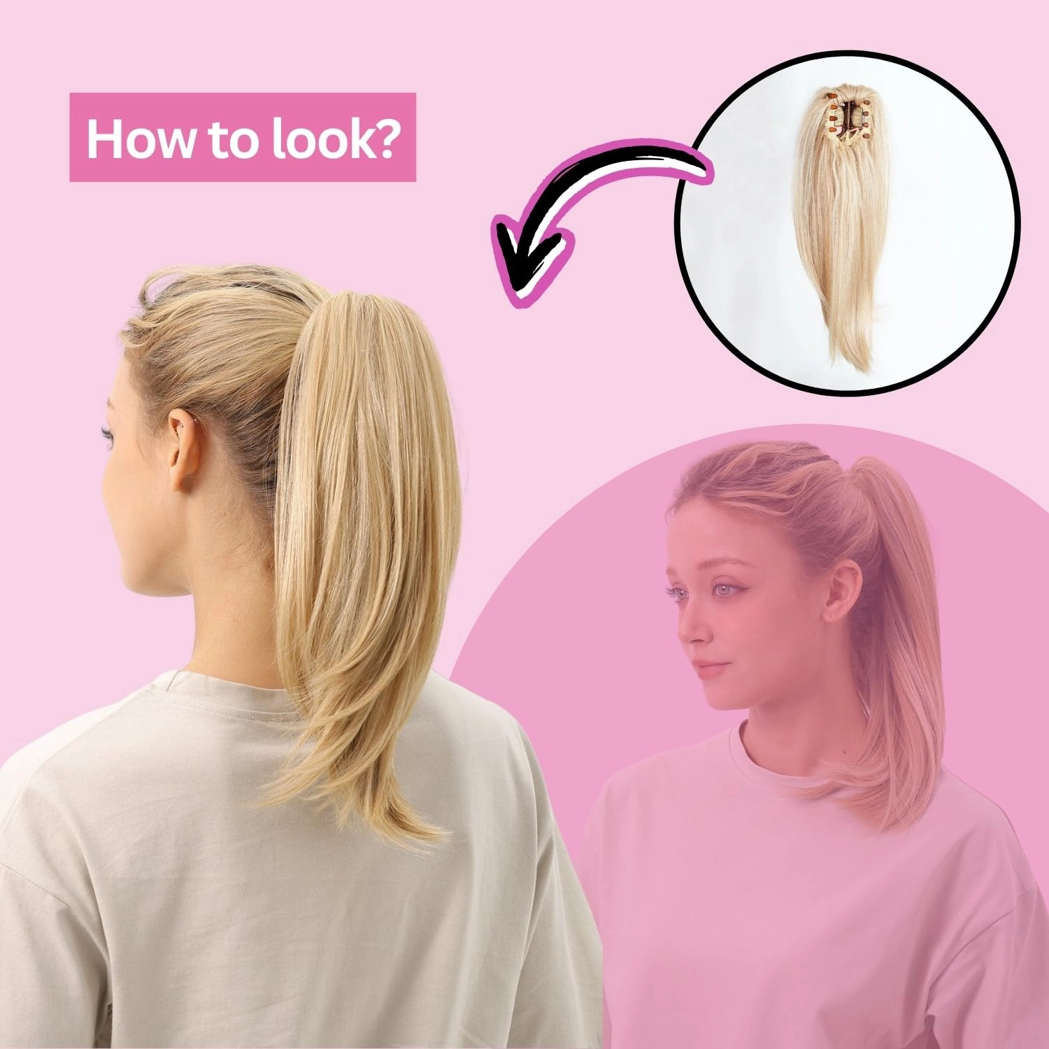 JUVABUN Straight ponytail 15''-Black|Claw Clip In Ponytail Hair Extensions | Synthetic clips pony tails hair extensions |Hair Extensions for Women|Straight ponytail extension real human hair