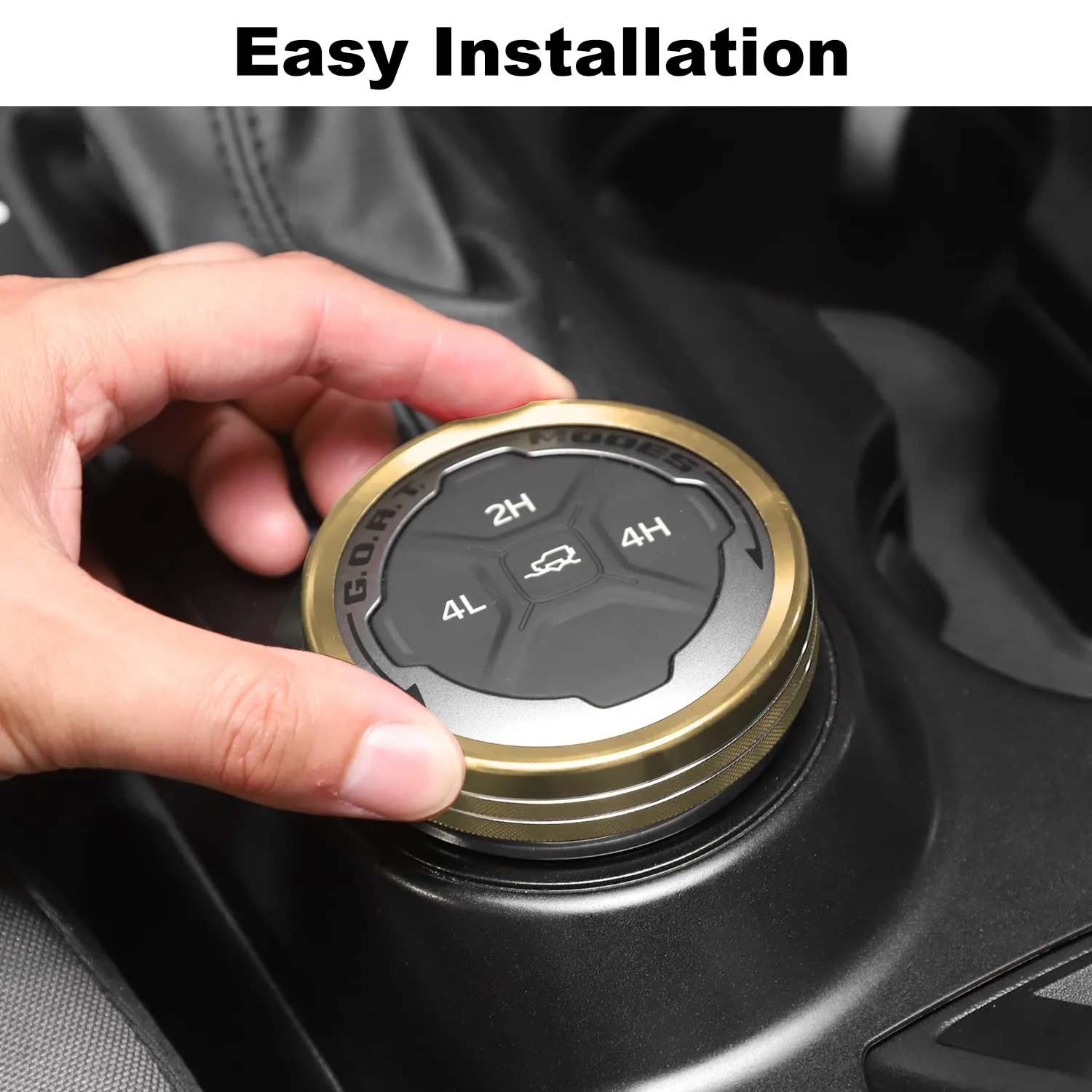 JWWY Air Conditioner Headlight Switch Knob 4WD Wheel Drive Trailer Gear Switch Knob Cover for 2021-2025  Ford Bronco Accessories Aluminum Alloy 6PCS Gold（Don't fit Bronco Sport）