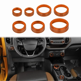 JWWY Air Conditioner Headlight Switch Knob 4WD Wheel Drive Trailer Gear Shift Switch Knob Cover for 2021-2025  Ford Bronco Sport Accessories Aluminum Alloy 7PCS（Don't fit Bronco）