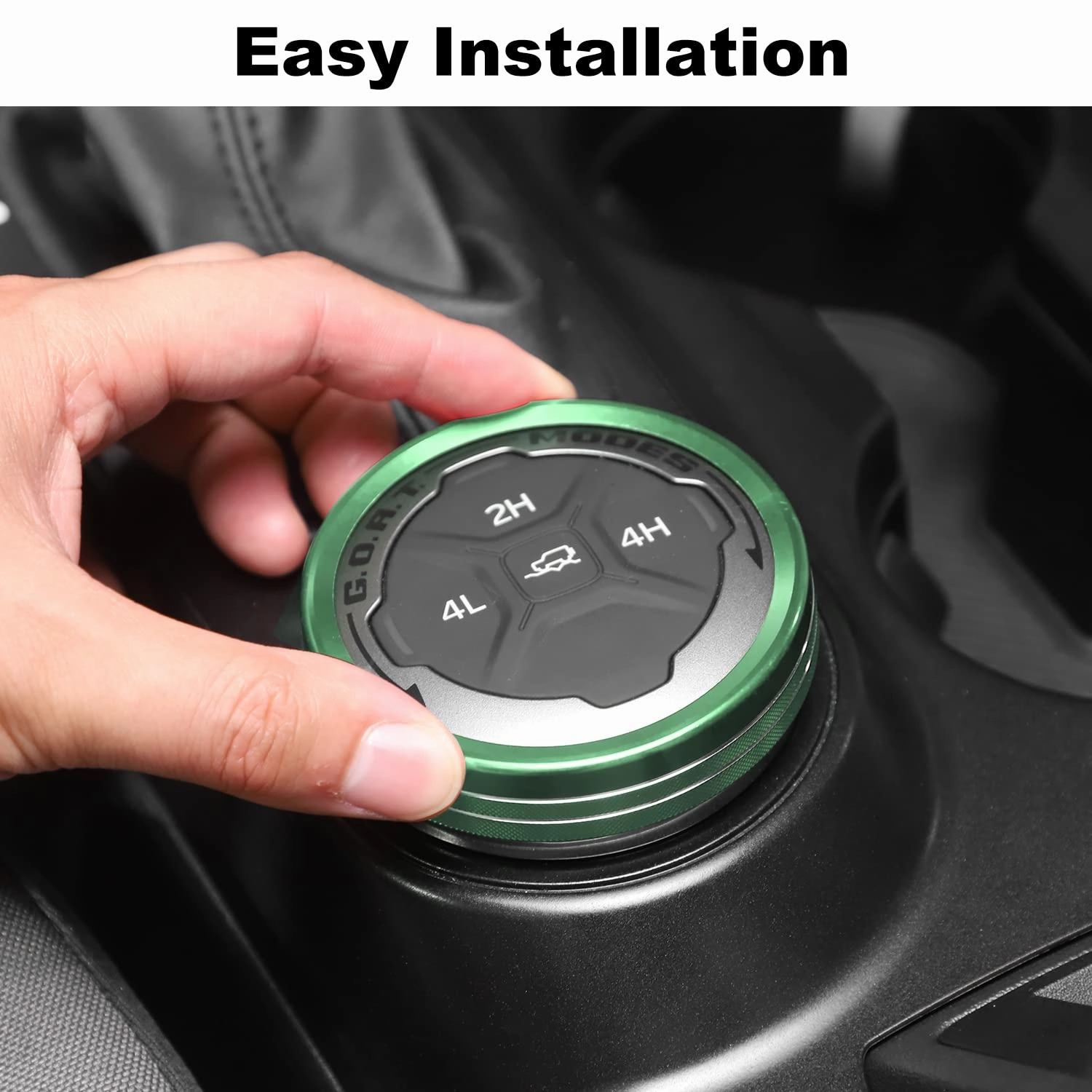 JWWY Air Conditioner Headlight Switch Knob 4WD Wheel Drive Trailer Gear Switch Knob Cover for 2021-2025  Ford Bronco Accessories Aluminum Alloy 6PCS Green（Don't fit Bronco Sport）