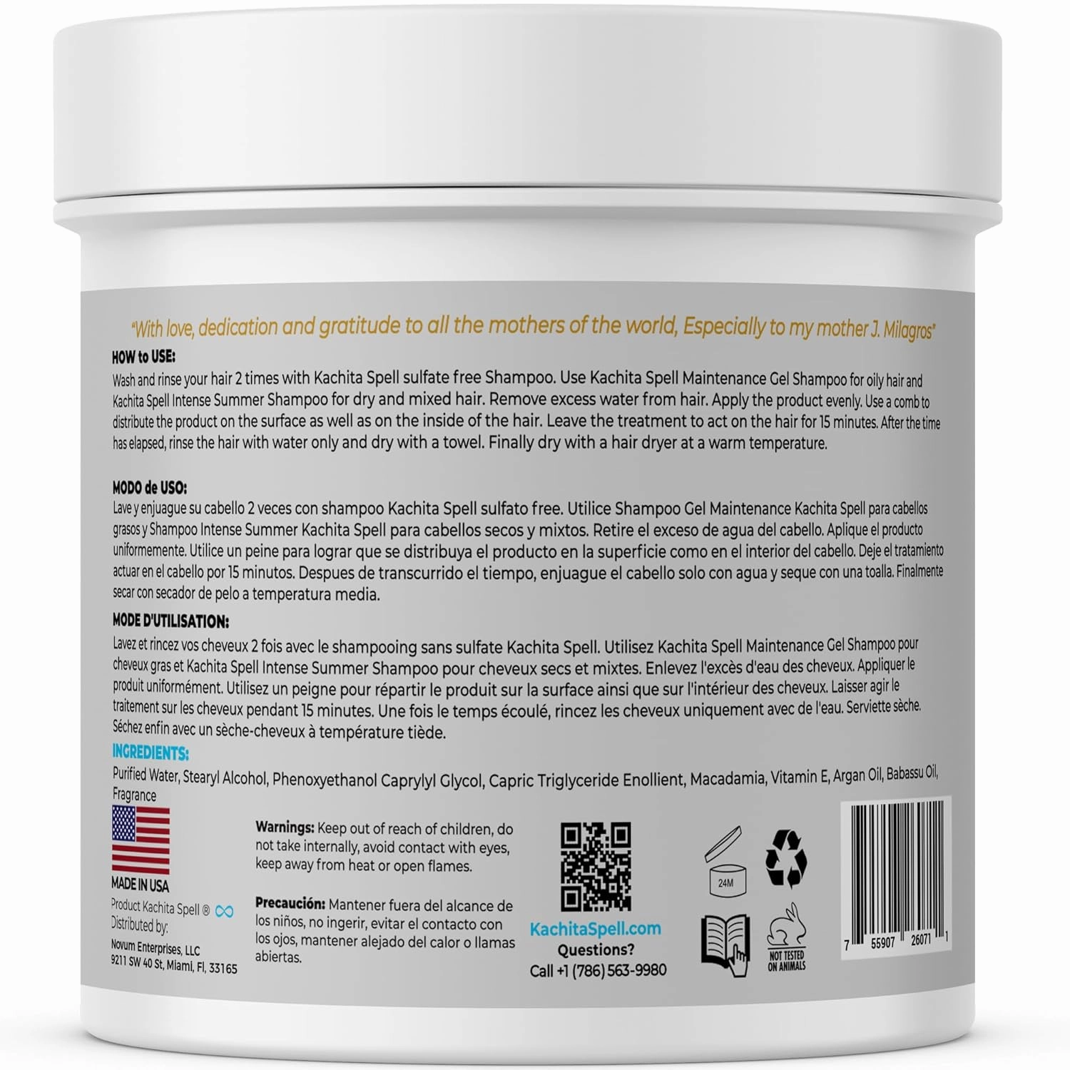 KACHITA SPELL MirrorPRO 16oz Hair Mask & Deep Conditioner with Argan Oil and Keratin | Repairs Dry, Damaged Hair Professional Hair Treatment, Deep Hydration, Super Gloss/Shine, Frizz-Free Hair