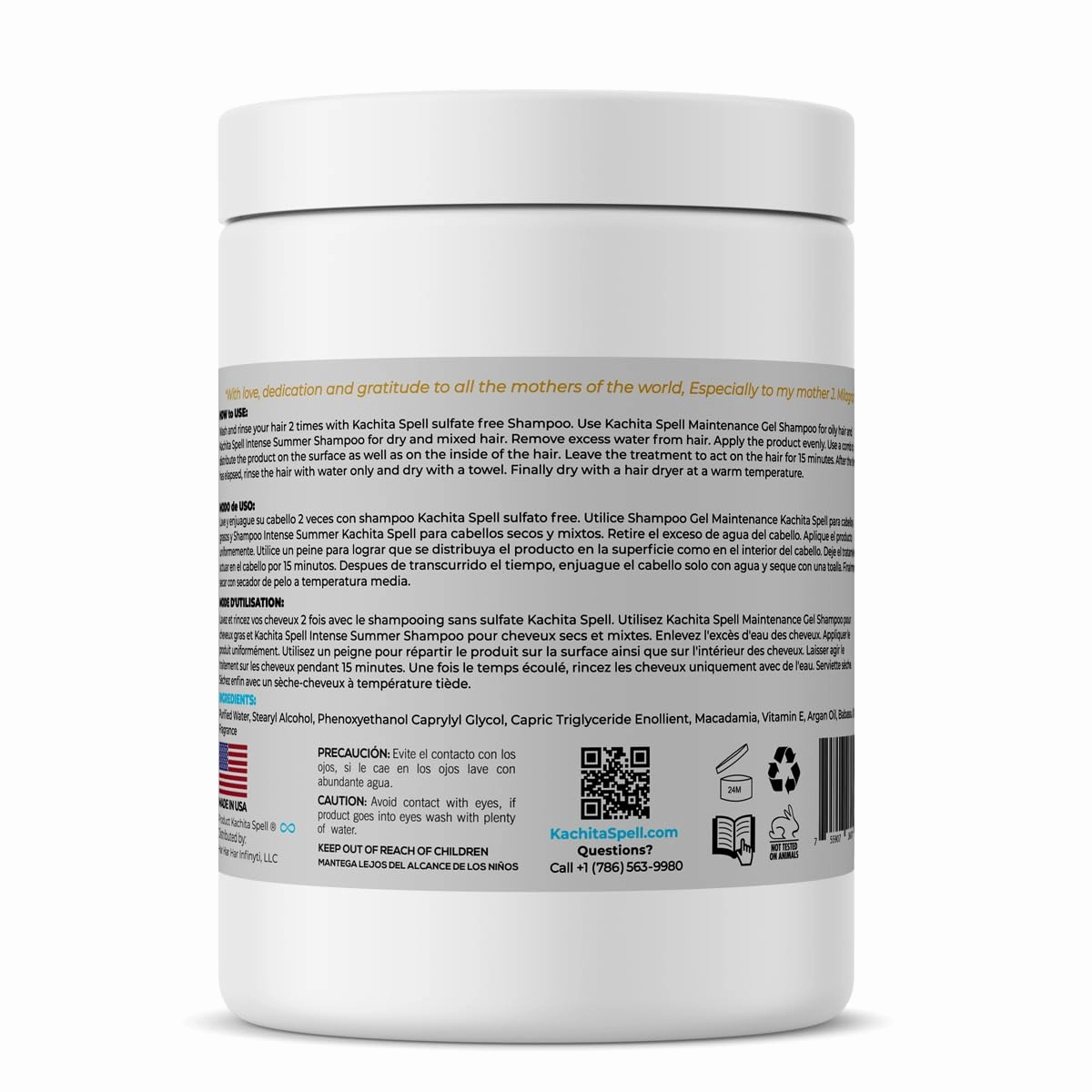 Kachita Spell MirrorPRO Hair Mask Deep Conditioner with Argan Oil and Keratin Repairs Dry, Damaged Hair Professional Hair Treatment, Deep Hydration, Super Gloss/Shine, Frizz-Free 32 Fl Oz