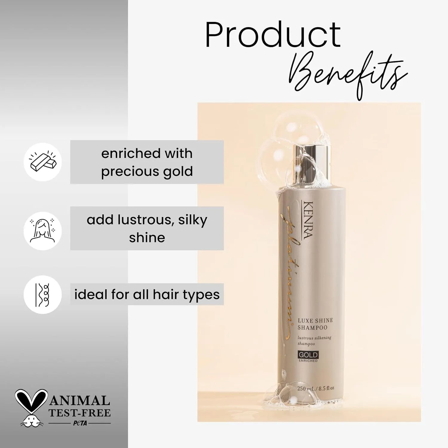 Kenra Platinum Luxe Shine Shampoo/Conditioner | Gold Enriched | Transforms Dull And Lifeless Strands To Glamorous And Full-Bodied Hair | All Hair Types