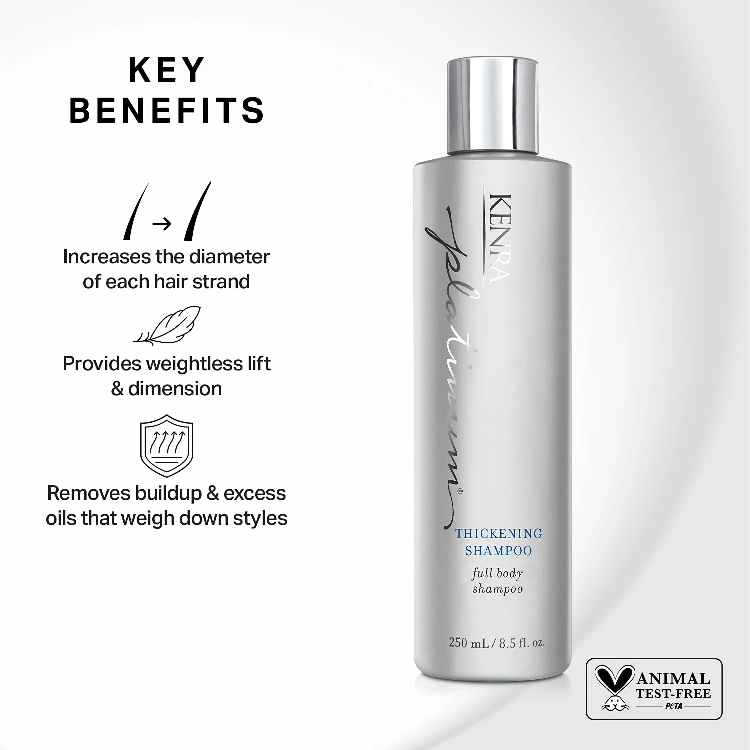 Kenra Platinum Thickening Shampoo/Conditioner | Provides Nourishment & Delivers Shine | Increases Thickness & Volume | Body & Fullness | Protects Against Humidity | All Hair Types