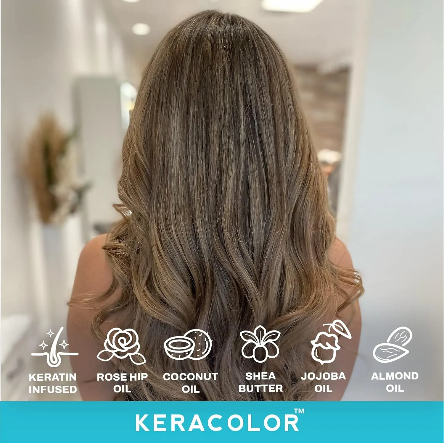KERACOLOR Kit of 3-in-1 (Cleanse   Conditioner   Color) Mocha Latte Semi-Permanent Hair Dye and Finishing Hair Spray 10oz