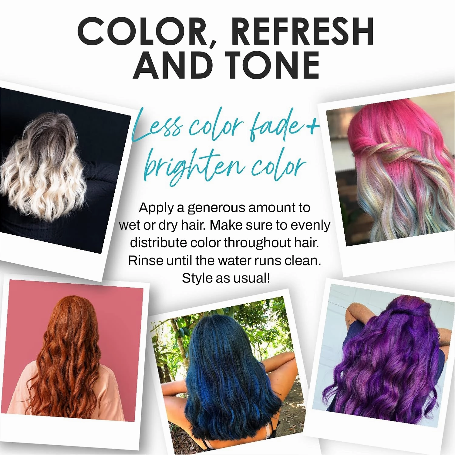 KERACOLOR Kit of 3-in-1 (Cleanse   Conditioner   Color) Blue Semi-Permanent Hair Dye and Finishing Hair Spray 10oz