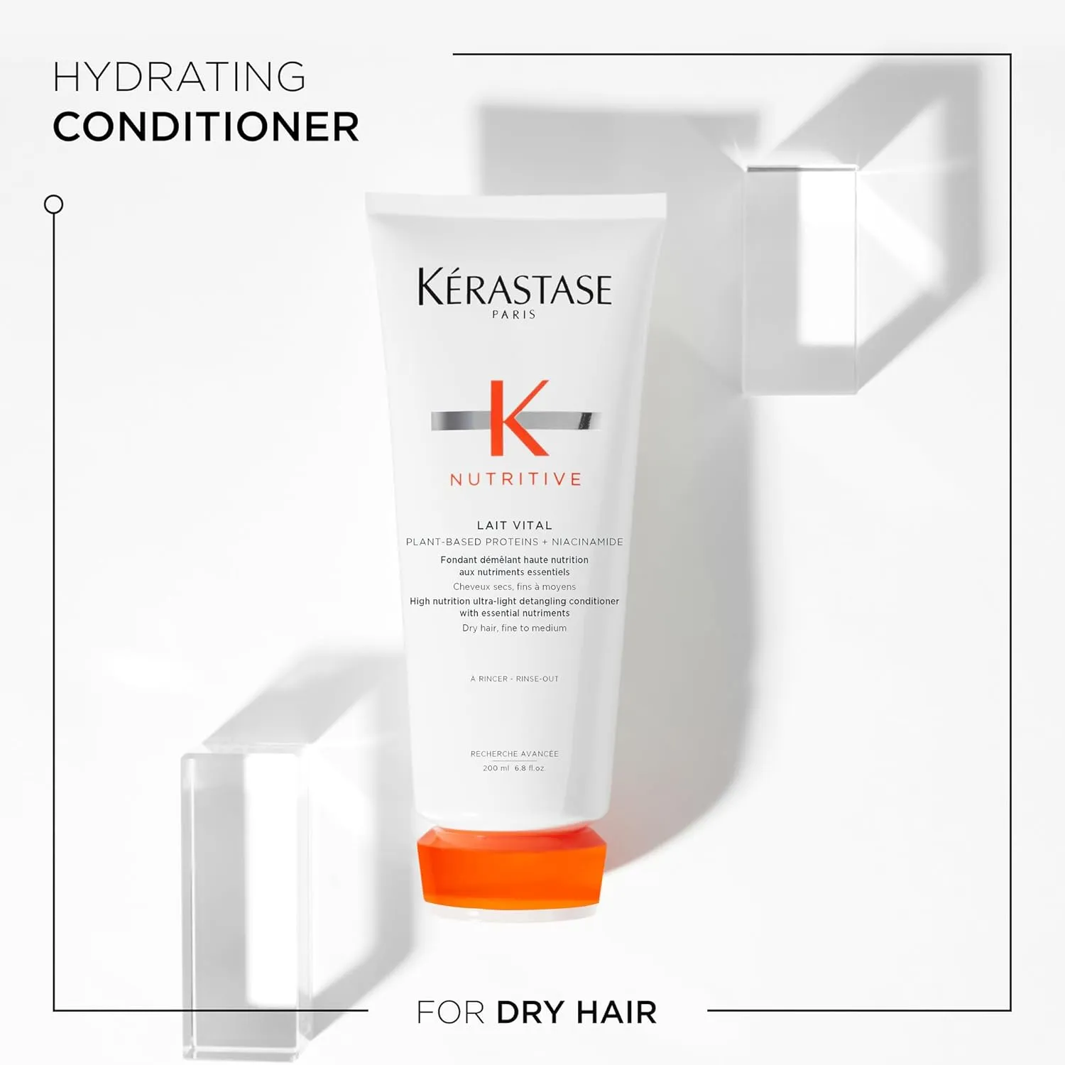 Kerastase Nutritive Lait Vital Hydrating Conditioner | Adds Moisture, Shine, and Nourishment | Smoothing and Softening Deep Conditioner | With Niacinamide | For Fine to Medium Dry Hair