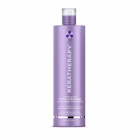 KERATHERAPY Keratin Infused Totally Blonde Violet Toning Conditioner, 33.8 fl. oz., 1000 ml - Keratin Therapy Purple Conditioner for Blonde Hair, Brassy, Silver, & Highlighted - Sulfate & Paraben Free