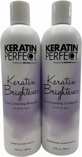 Keratin Perfect Keratin Brightener Tone Correcting Shampoo & Conditioner 12 OZ