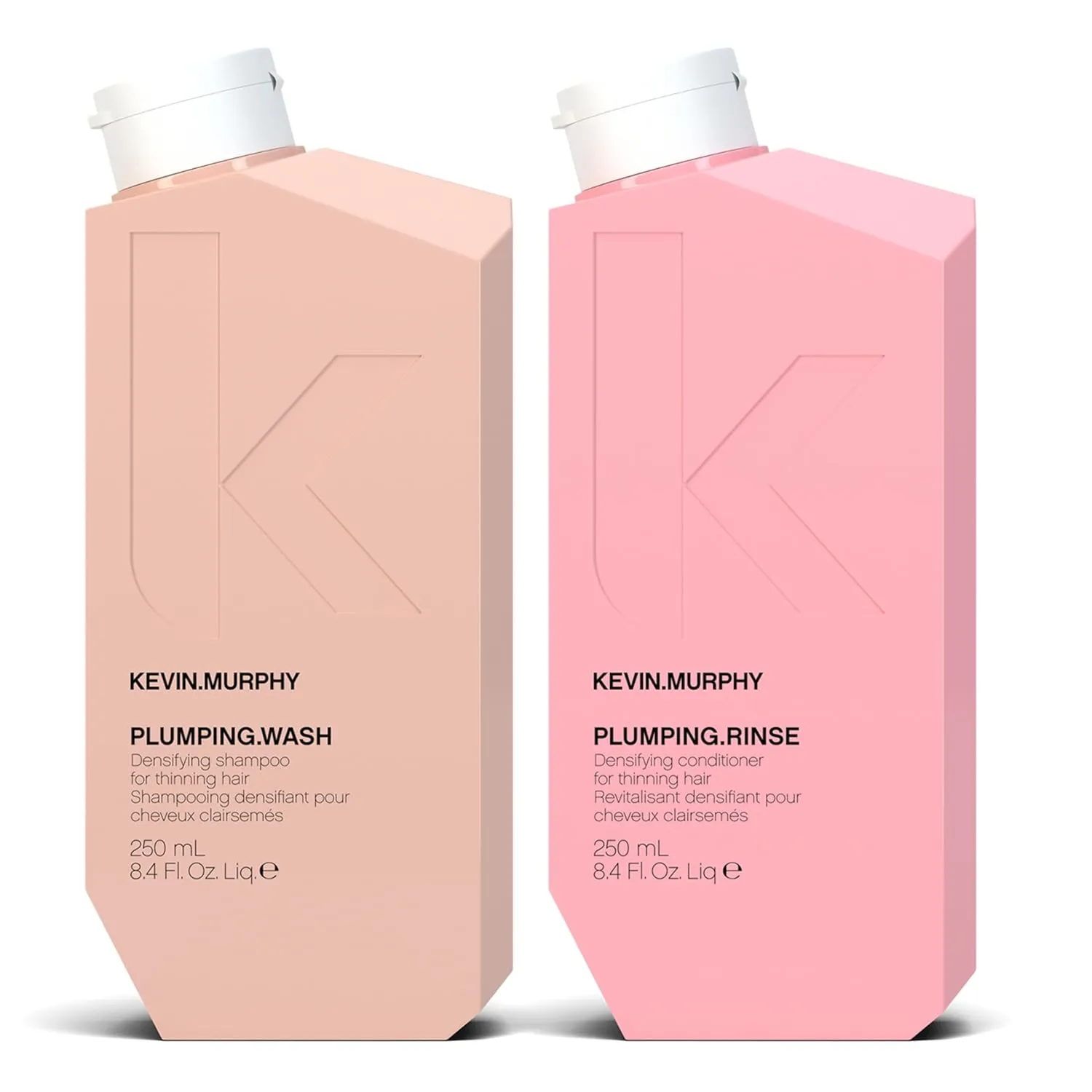 KEVIN.MURPHY PLUMPING.WASH & RINSE - Densifying Shampoo for Thinning Hair - Thickening Hair Conditioner - For Fine, Thin & Ageing Hair - 250 mL / 8.4 fl oz - 2 Pack