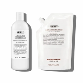 Kiehl's Amino Acid Conditioner Duo, Strengthening and Moisturizing Hair Treatment, with Amino Acids, Jojoba and Coconut Oil to Improve Manageability and Added Shine, Value Bundle