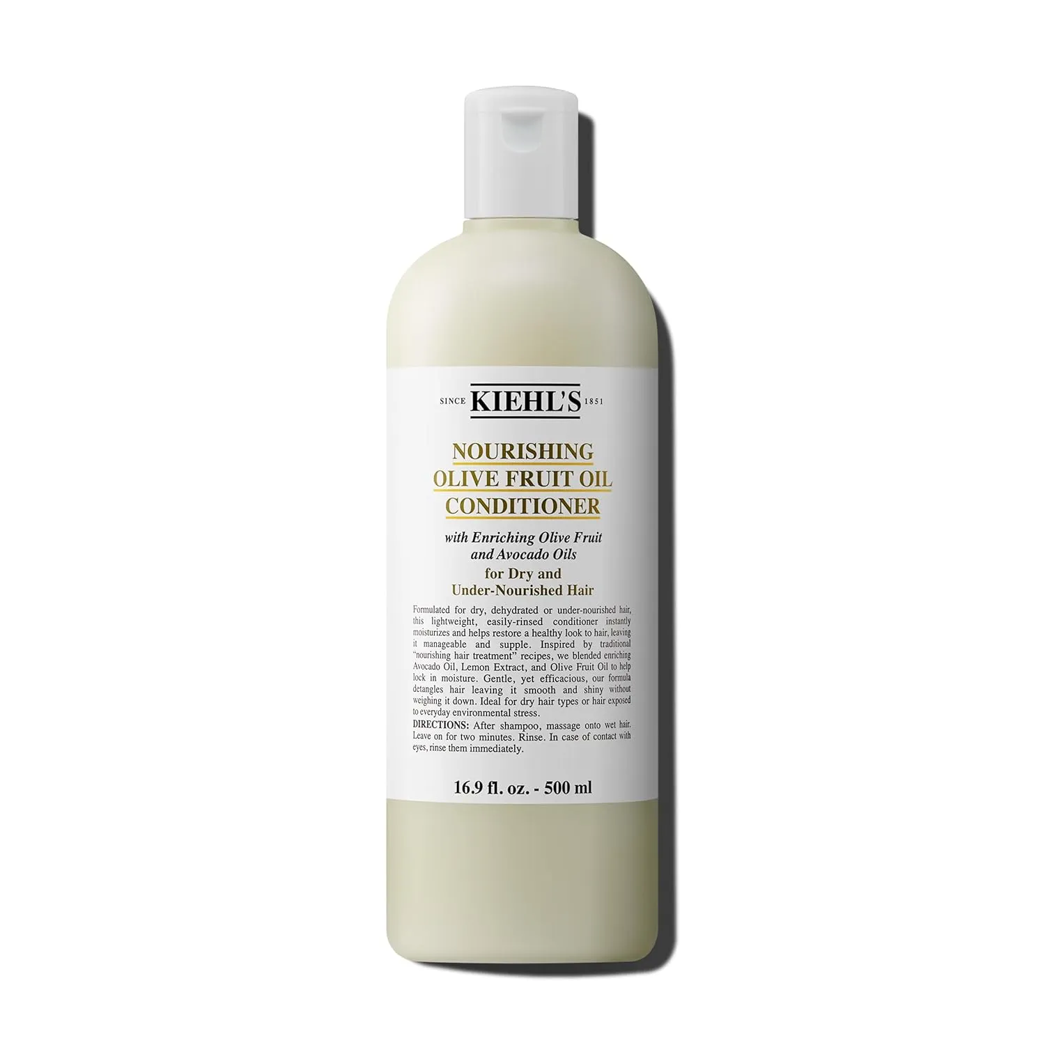 Kiehl's Nourishing Olive Fruit Oil Conditioner, Moisturizing Hair Conditioner for Dry & Damaged Hair, Promotes Shine, Helps Detangle, Lightweight Formula, with Avocado Oil & Lemon Oil