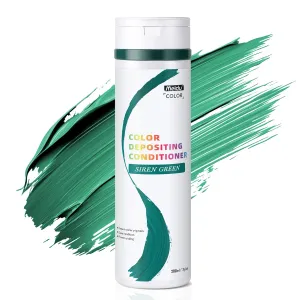 KINGMING Green Color Depositing Conditioner, Semi Permanent Hair Color for Enhance Color and Prevent Fading, Color Depositing Hair Mask Refresh Green Color (6.7 oz)