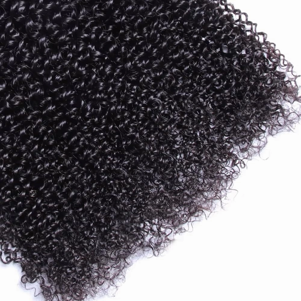 Kinky Curly Human Hair Bundles 10A Hair Extensions Natural Black 8 10 12 Inch Unprocessed Curly Weave Natural Color