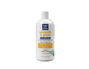 Kiss My Face Smooth & Glow Conditioner, For Dry and Frizzy Hair, Hair and Scalp Care, Hyaluronic Acid, Vegan and Cruelty Free, 16 Fl Oz