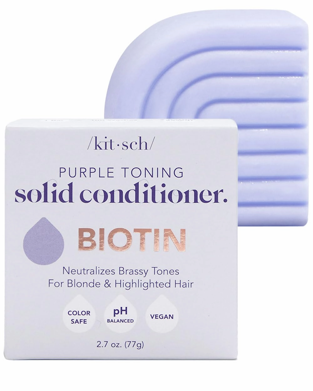 kitsch Purple Toning Conditioner Bar for Color Treated & Grey Hair