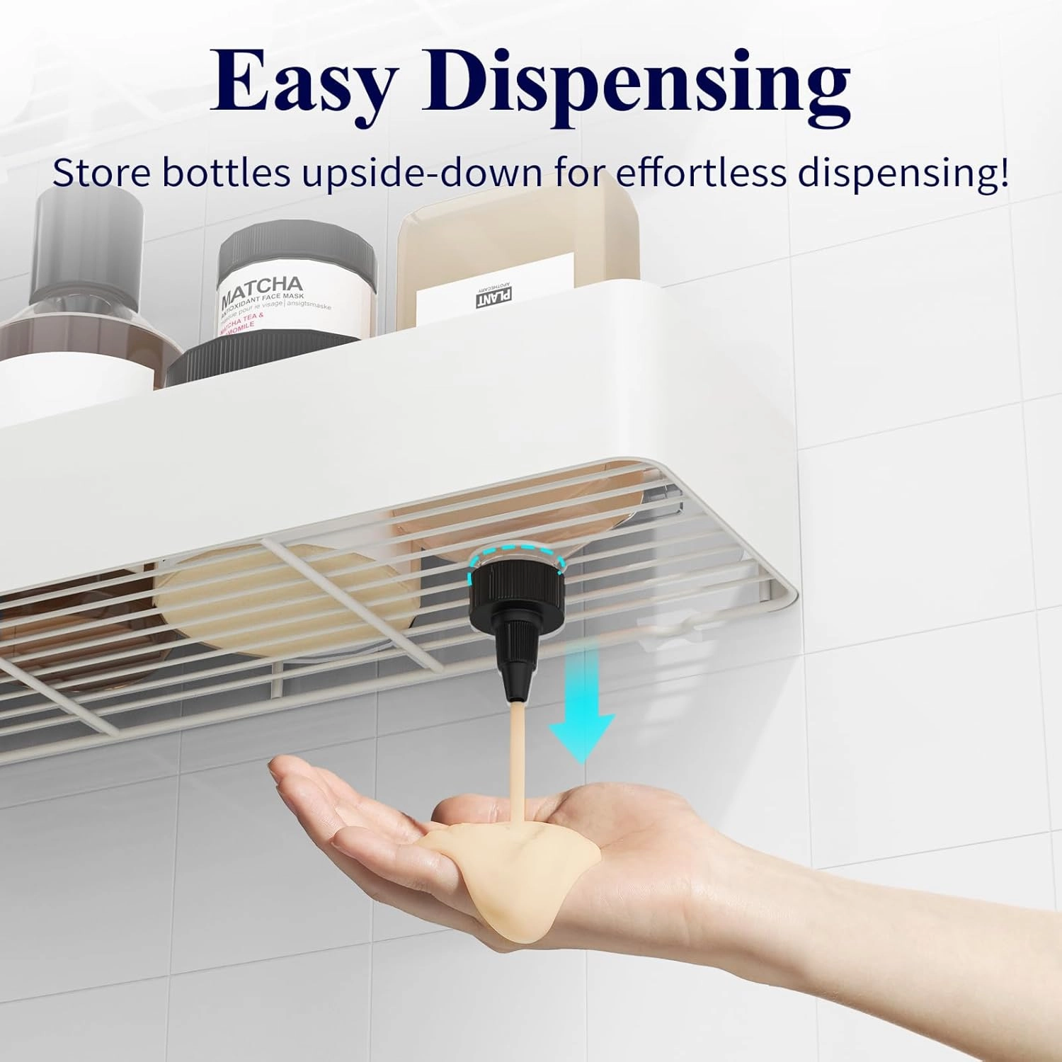 Kitsure X-Large Shower Caddy - 2 Pack Adhesive Shower Organizer, Rustproof Stainless Steel Shelves, No-Drill Bathroom Organizers and Storage, White