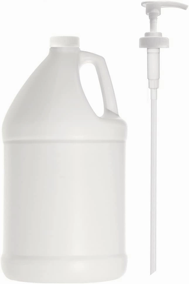 KOALA Round Gallon HDPE Opaque Jug with Twist Cap and Press Pump Leakproof Refillable Storage Containers for Shampoo, Conditioner, Detergent, Soap, Lotion, Gel, Liquid Hand Sanitizer, Single